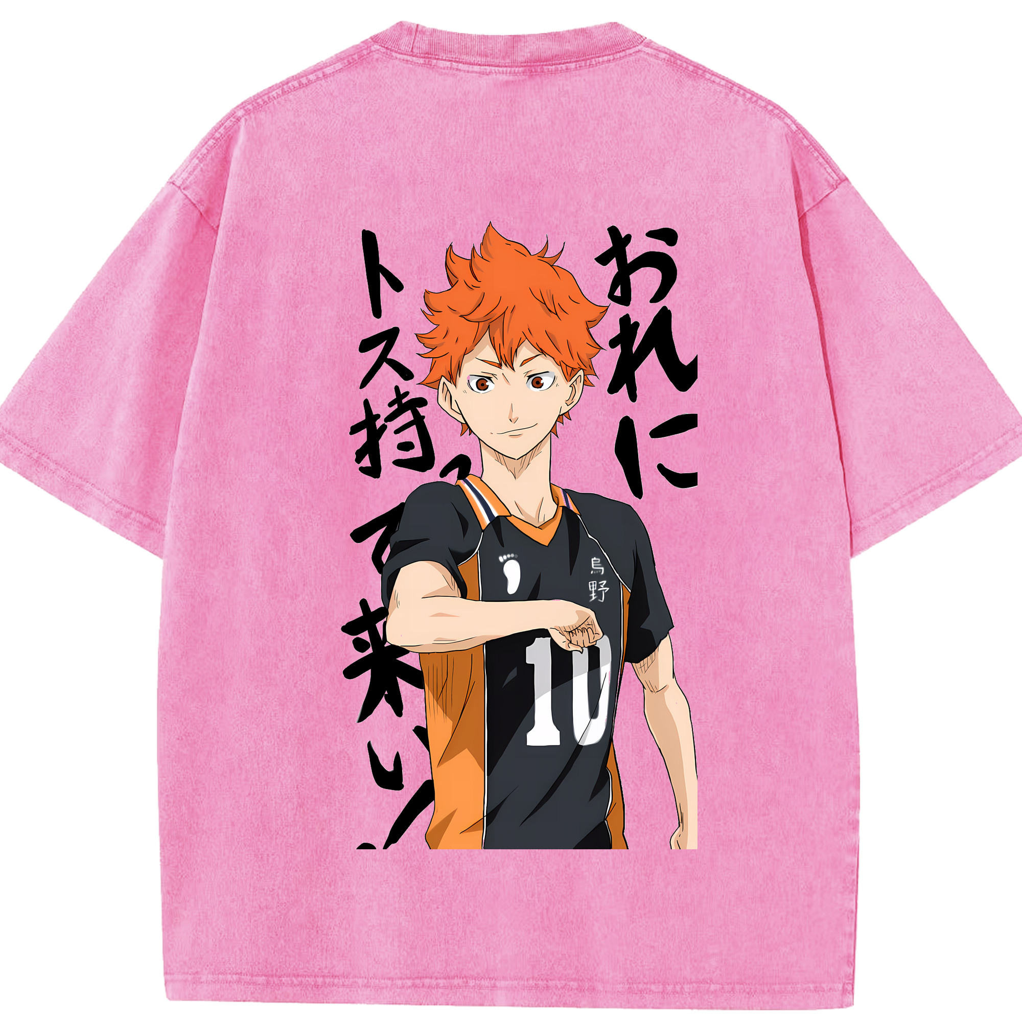 （画像用） ハイキュー!! Haikyu!! 綿100% ヴィンテージ風 半袖Tシャツ（背面プリント）